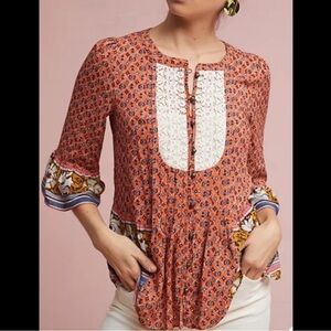 Anthropologie Maeve Hiver Bohemian Chic Blouse Size 0